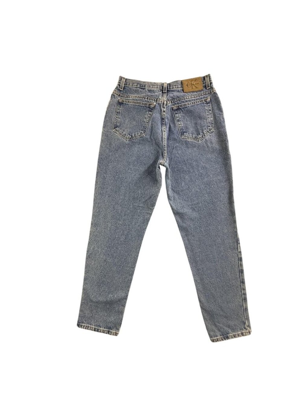 Vintage Calvin Klein Jeans Womens 13/14 Blue High Rise Tapered Double Stone Wash